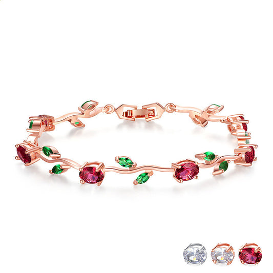 Plated crystal ladies bracelet