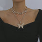 Necklace with diamond butterfly necklace