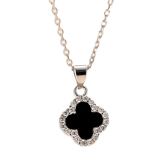 Silver Four-leaf Clover Necklace Pendant Women's Accessories