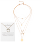 Multi-layer Moon Pendant Necklaces for Women Bohemian Wafer Elegant Necklace