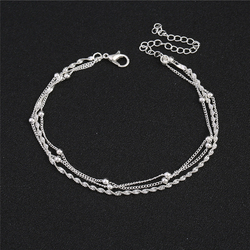 Fashion 925 Sterling Silver Women Anklet Bracelet