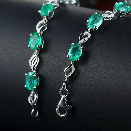 Creative Emerald Bracelet Emerald Silver Jewelry