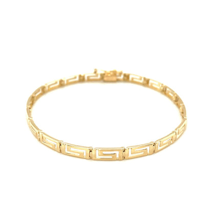 14k Yellow Gold Greek Fret Design Fancy Bracelet