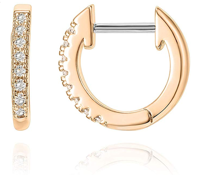 V&R Amazon Hot Sale 14K Gold Plated Cubic Zirconia Cuff Earrings Huggie Hoop earring