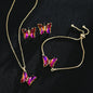 New Butterfly Necklace Jewelry Set