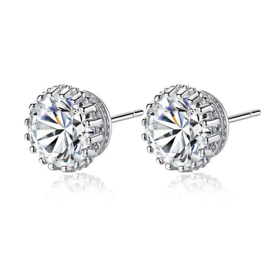 Noori 8mm Stud Earrings Hypoallergenic Earrings for Super Sensitive Ears Upgrade 5A Cubic Zirconia